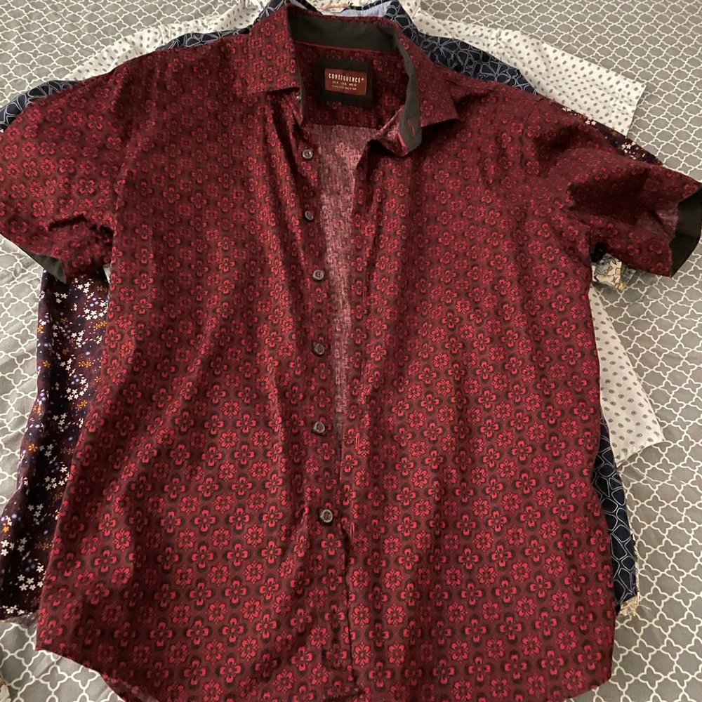 6 bundle LOT mens M button down shirts. - Picture 3 of 12